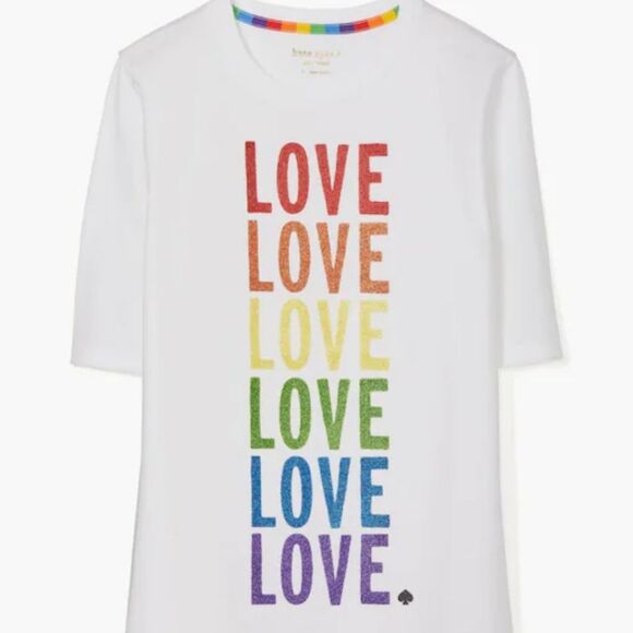Kate Spade -326 Rainbow Love Pride & Joy t-shirt XS - Picture 3 of 9